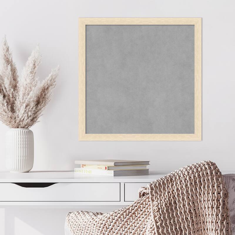 Amanti Art Woodgrain Stripe Blonde Framed Magnetic Board