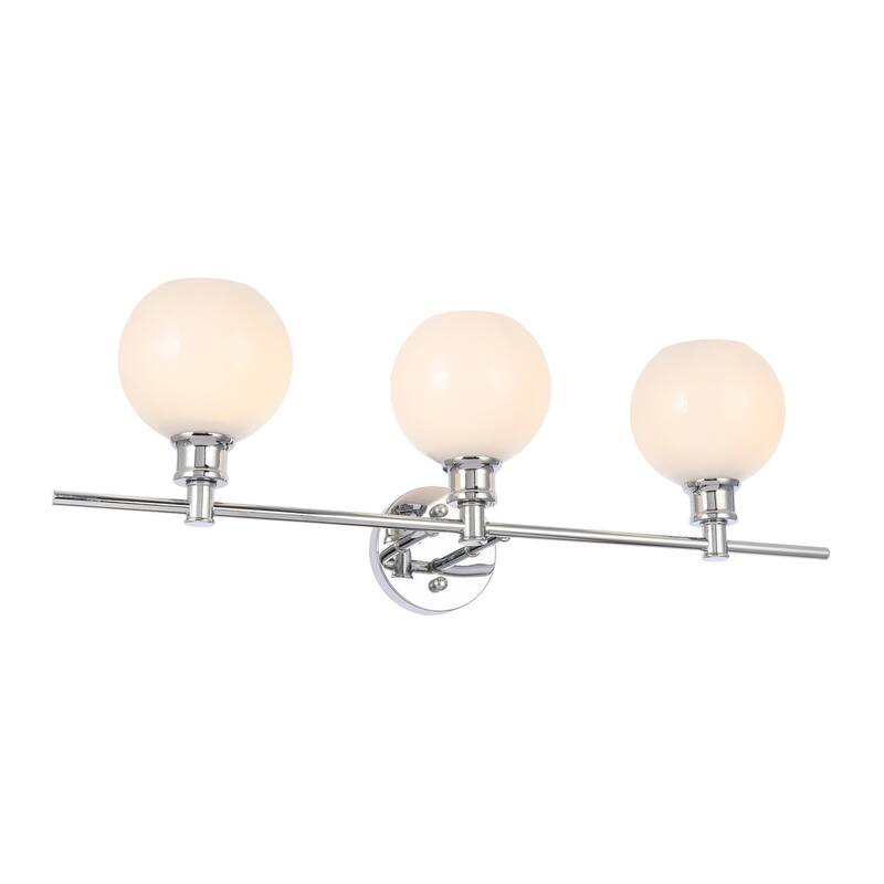 Camille 3-Light Frosted Glass Wall Sconce - Chrome