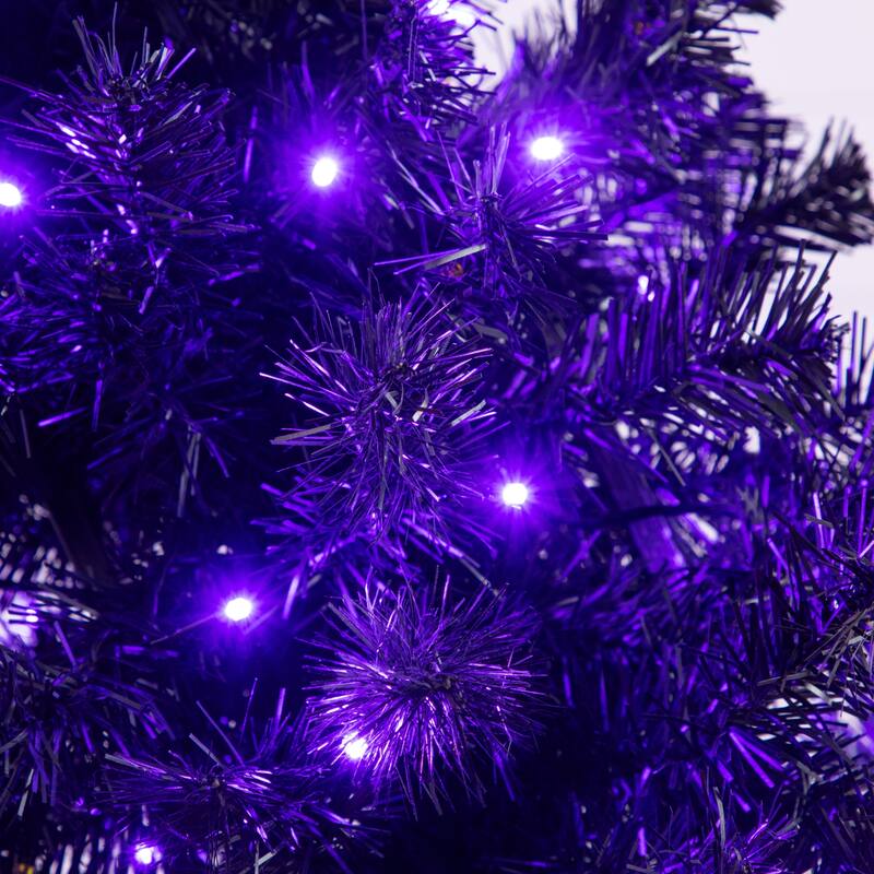 4-ft Pre-Lit Halloween Black Moon Tree with 250 LED Lights