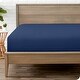 preview thumbnail 14 of 63, Bare Home Double Brushed Deep Pocket Fitted Sheet California King - Dark Blue