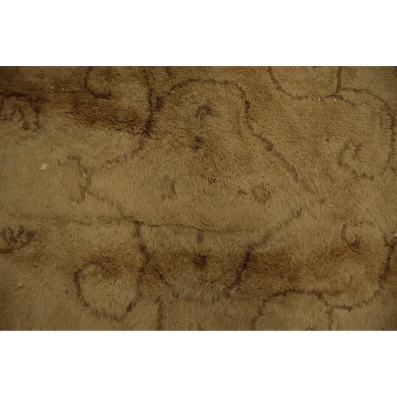 Hand Knotted Oriental 100% Wool Carpet Traditional Floral Yellow & Gold Kerman Area Rug - 11' 10'' X 8' 10''