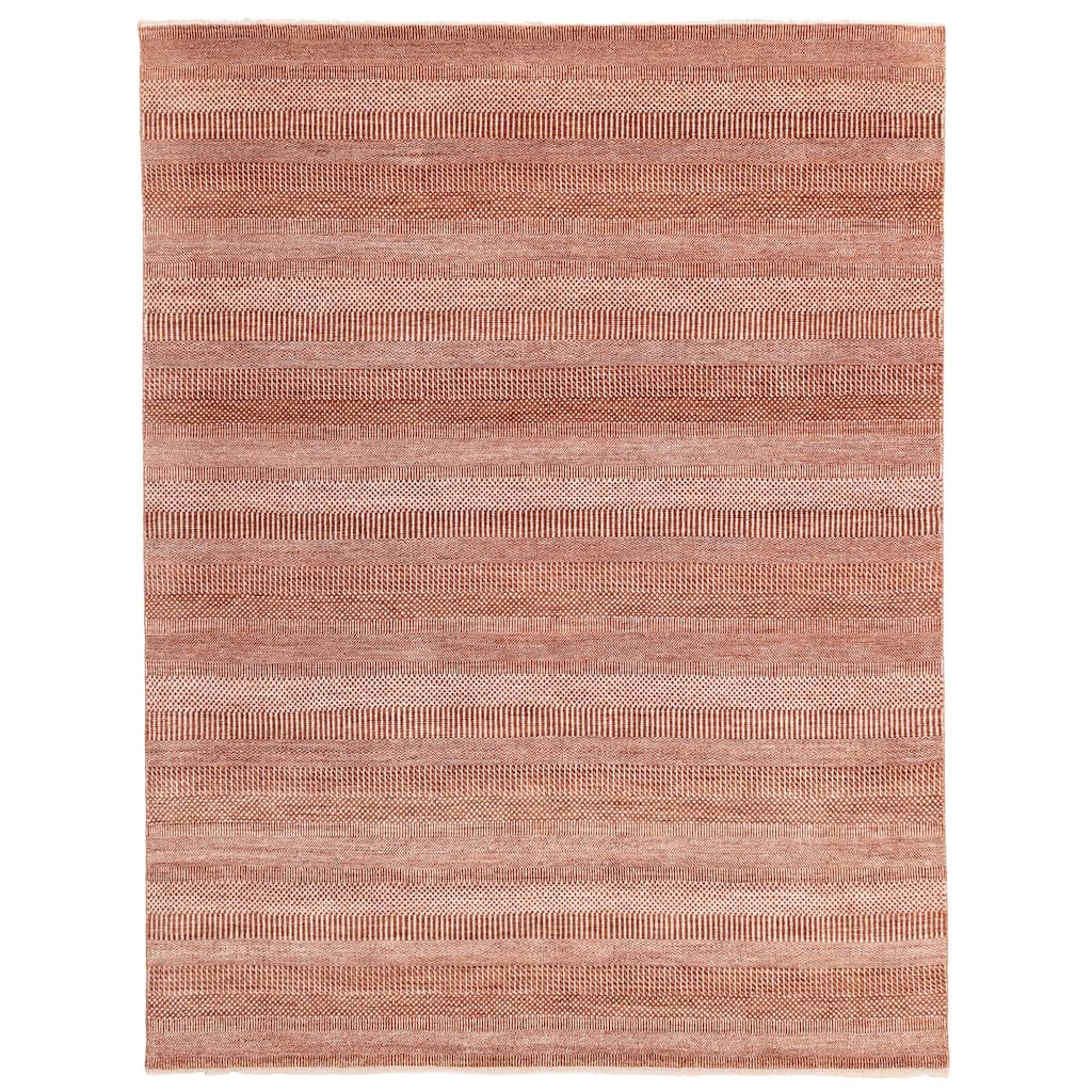 ECARPETGALLERY Hand-knotted Finest Silk Shadow Dark Copper Silk, Wool Rug - 8'0 x 10'3