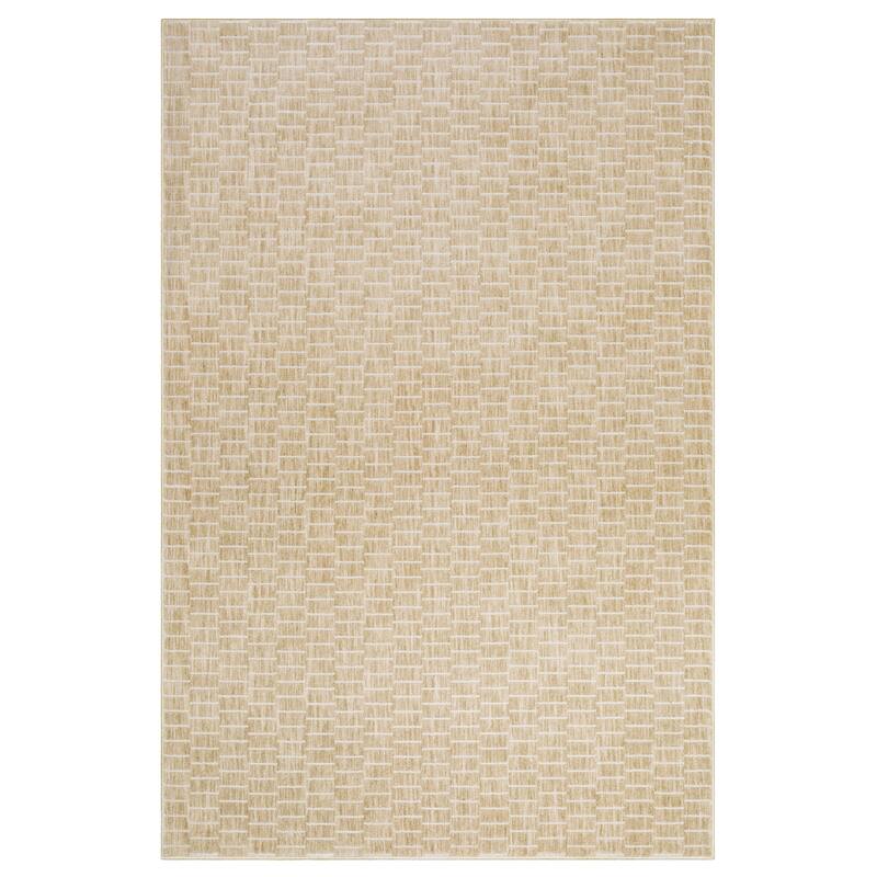 Style Haven Owen Modern Geometric Lines Area Rug - Gold/ Beige - 2'3" x 7'6"
