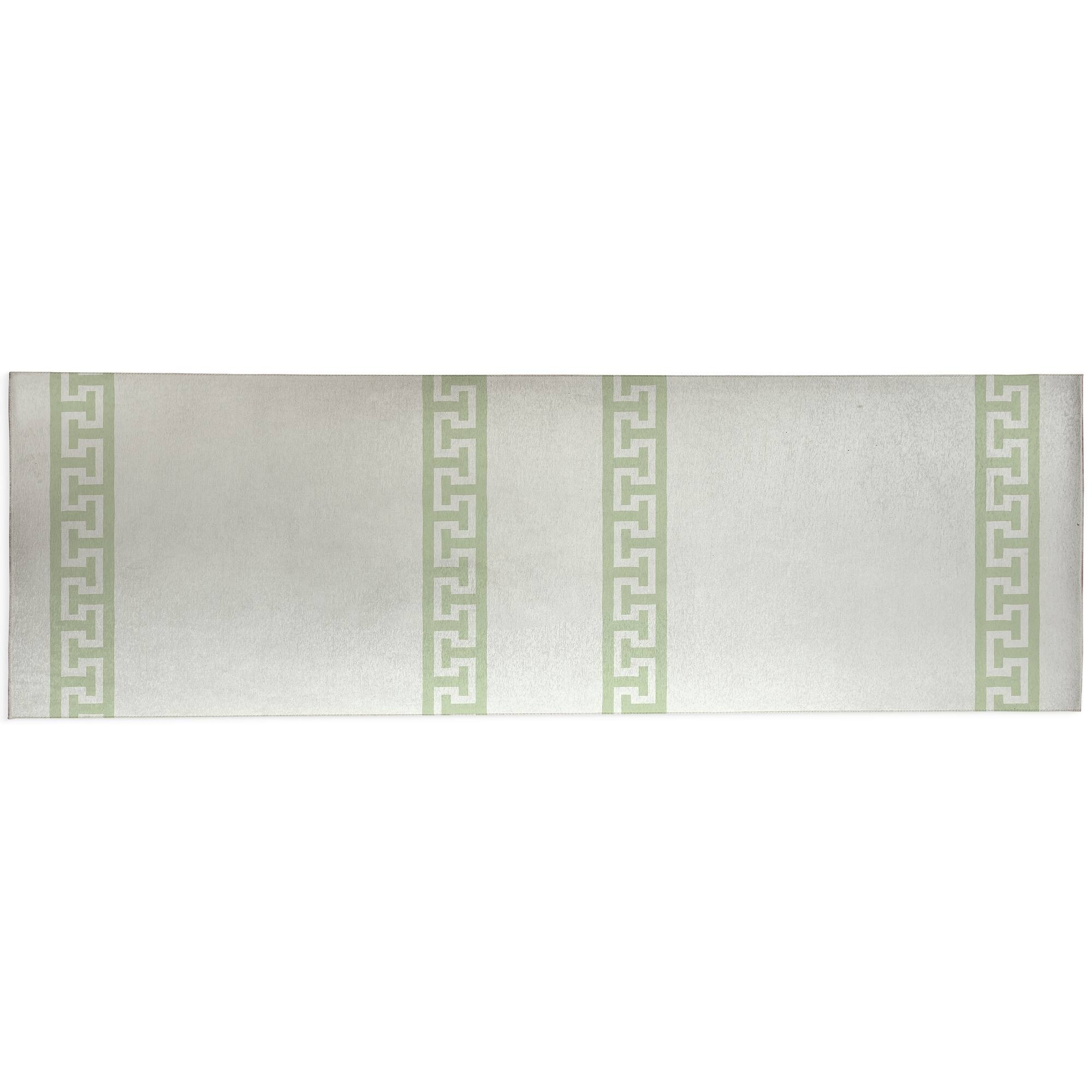 APHRODITE BORDER LIGHT GREEN Kitchen Mat By Becky Bailey Bed Bath