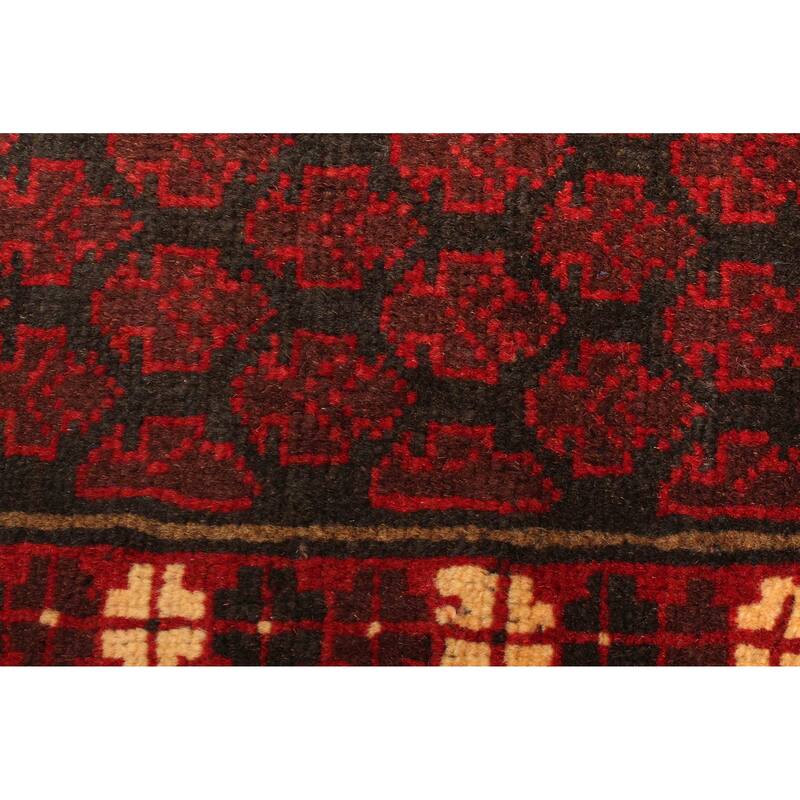 ECARPETGALLERY Hand-knotted Teimani Burgundy Wool Rug - 2'11 x 4'0