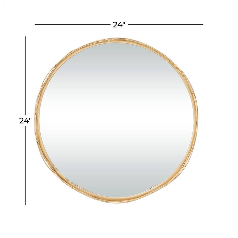 Metal Wall Mirror - Gold - CosmoLiving by Cosmopolitan - 3"W x 24"L x 24"H
