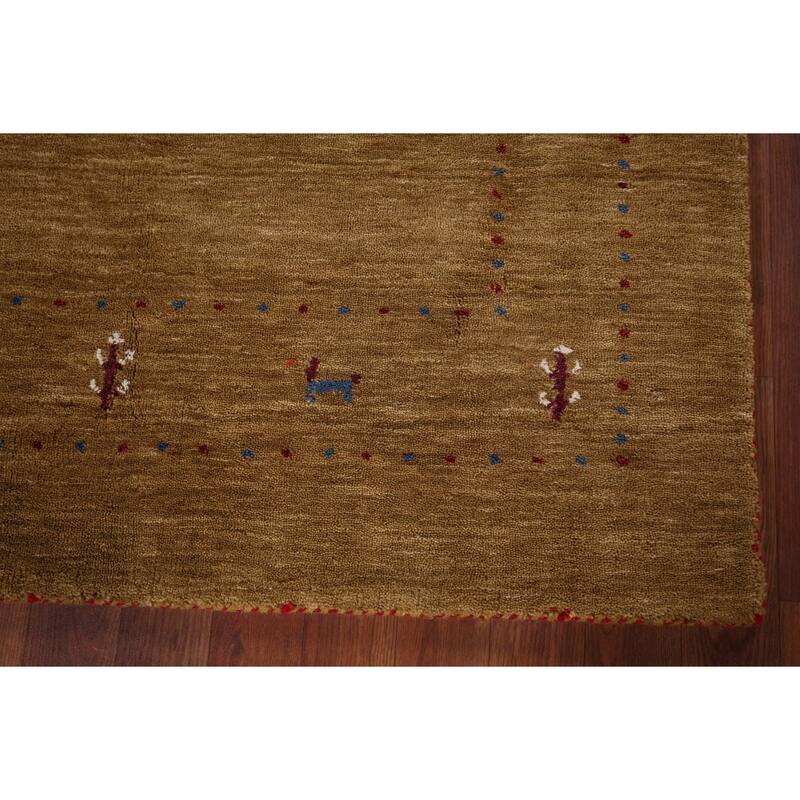 Little Animals Tribal Gabbeh Oriental Accent Rug Handmade Wool Carpet - 3'11"x 6'4"