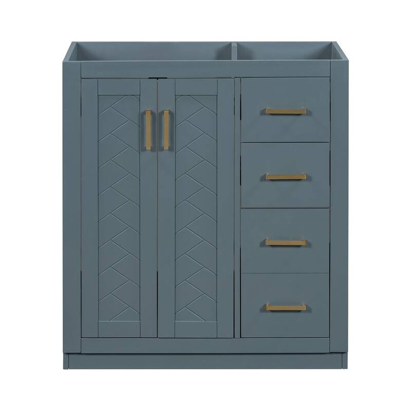 30'' Modern Freestanding Bathroom Vanity with Top Sink , Solid Wood Frame