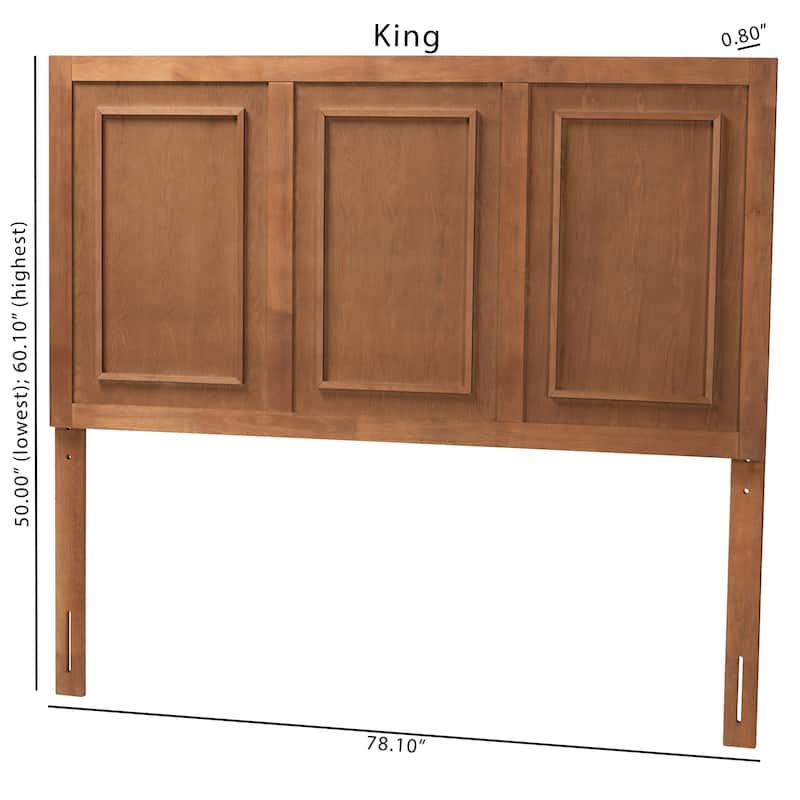 Giordano Classic and Traditional Ash Walnut Finished Wood Headboard