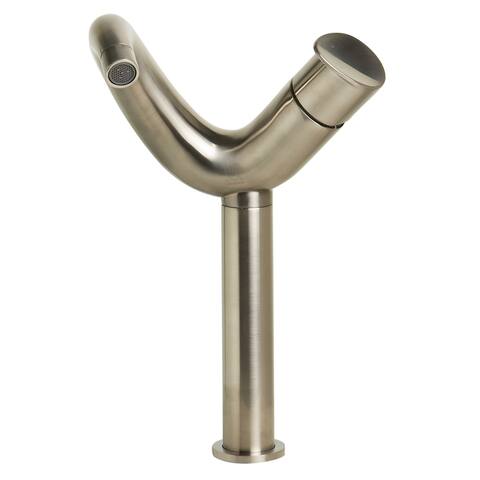 ALFI brand Tall Wave Brushed Nickel Single Lever Bathroom Faucet - Silver