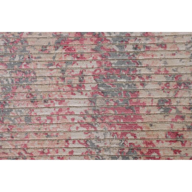 Striped Abstract Oriental Area Rug Handmade Wool Carpet - 5'8" x 7'10"