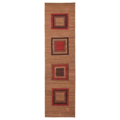 ECARPETGALLERY Flat-Weave Ankara FW Brown Wool Kilim - 2'6 x 10'0