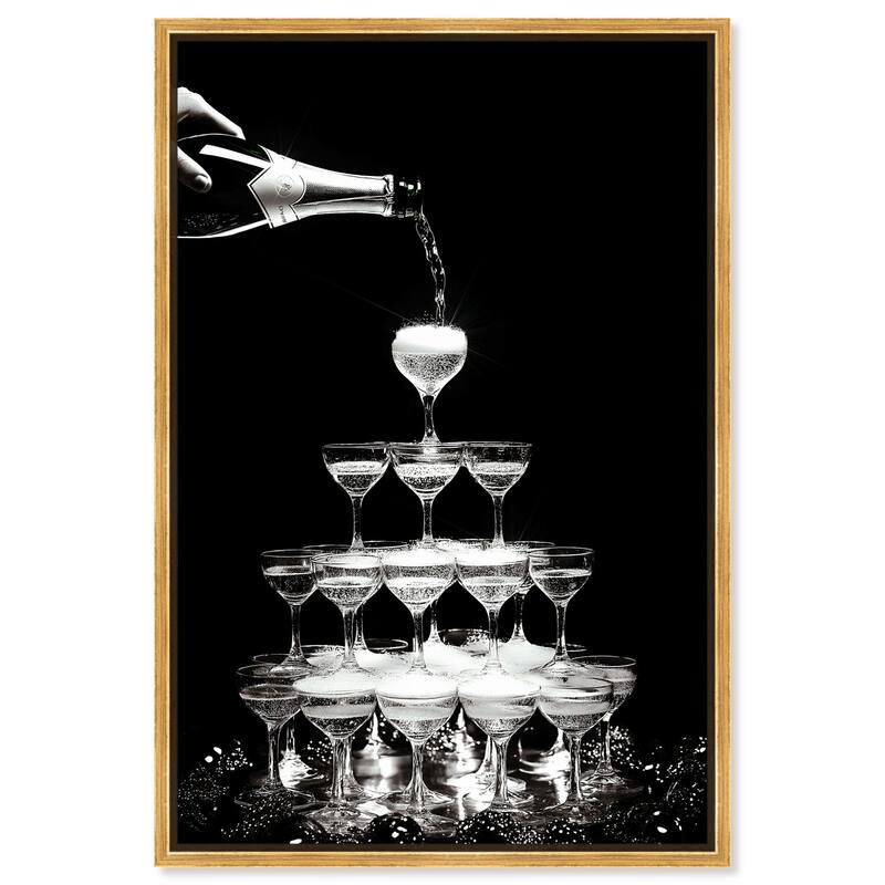 Flow of Fizz Canvas by Art Remedy - Gold - 36" x 54"