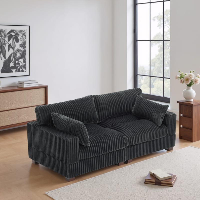 80"Plush Upholstery Loveseat Modular Sofa Couch
