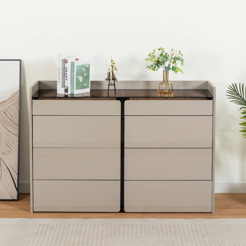 Modern Dresser Cabinet with Jewelry Storage and 6 Drawers