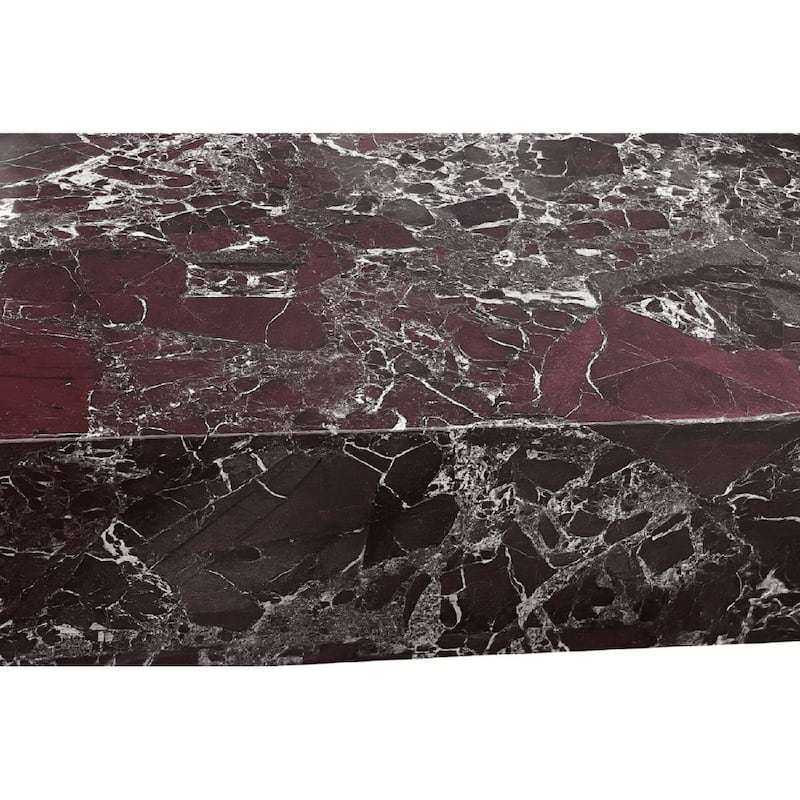 BETACH Genuine Marble Block Coffee Table - Rosso Levanto Marble