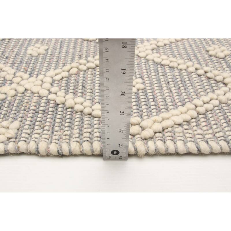 ECARPETGALLERY Braid weave Sienna Grey Wool Rug - 5'3 x 7'11