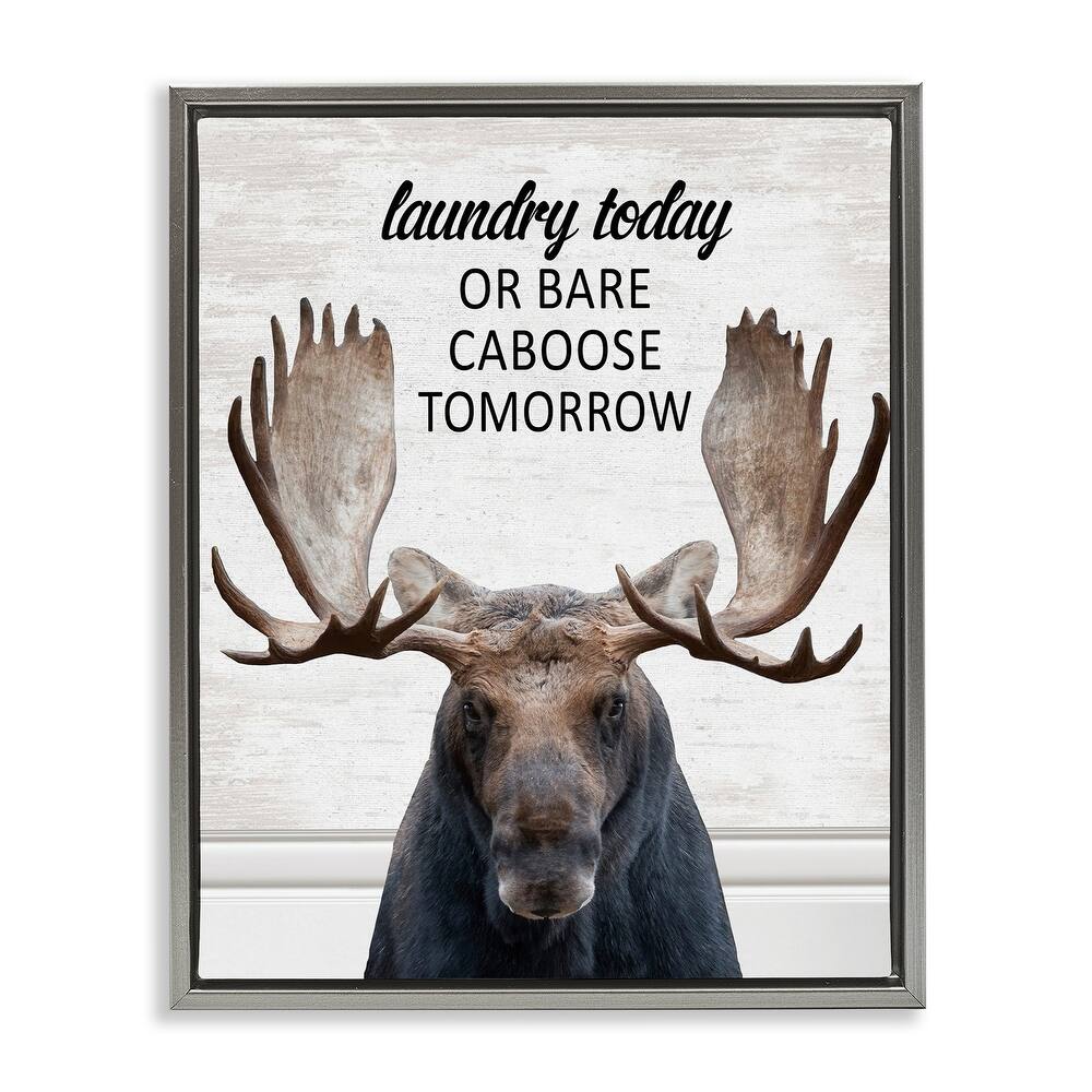 Stupell Laundry Today Bare Caboose Tomorrow Framed Floater Canvas Wall Art Design By Lettered and Lined