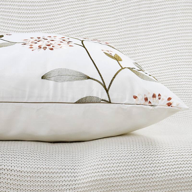 Canvas Pillow Shells with Sunflower Adornments (Set of 2), NO INSERT