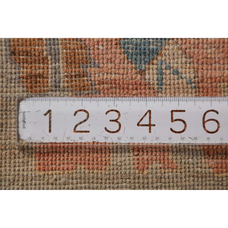 Hand Knotted Oriental 100% Wool Carpet Transitional All-Over Beige & Ivories Oushak Area Rug - 9' 11'' X 8' 2''