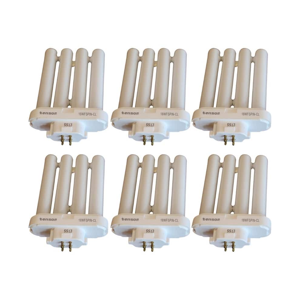 18 Watt Full Spectrum CFL Replacement Bulb (SET OF 6) 4 pin, G24Q base by VisionMax - White