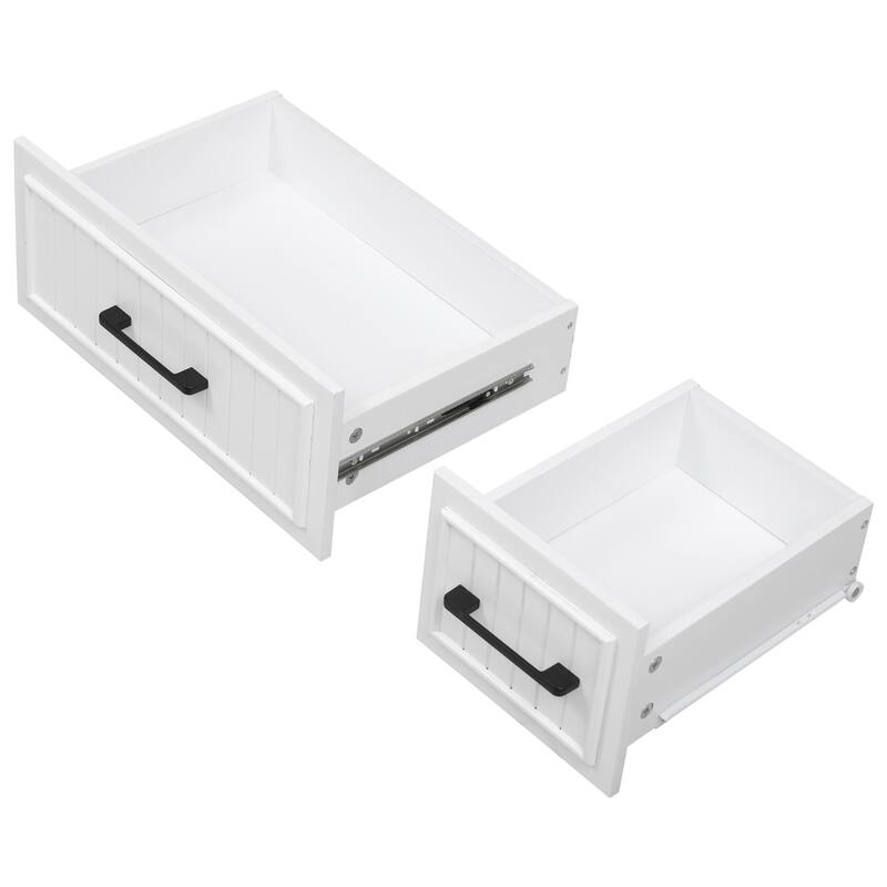 Kitchen Island with Drop Leaf, 4 Doors and 5 Deep Drawers