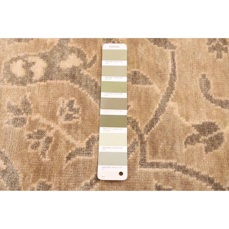 ECARPETGALLERY Hand-knotted Finest Oushak Brown, Olive Wool Rug - 7'11 x 9'11