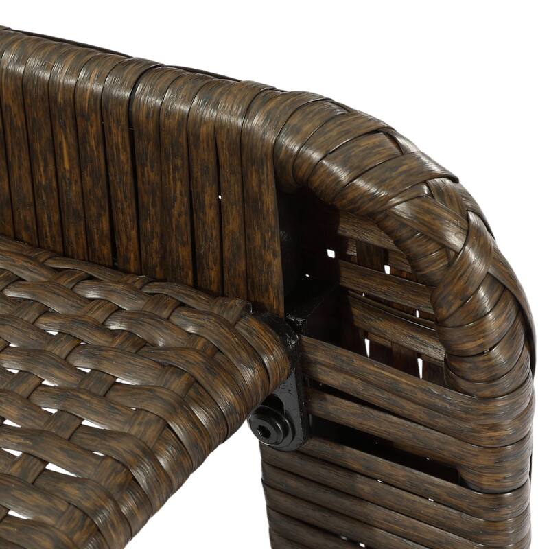 Rectangular Wicker Outdoor Coffee Table With Glass Top