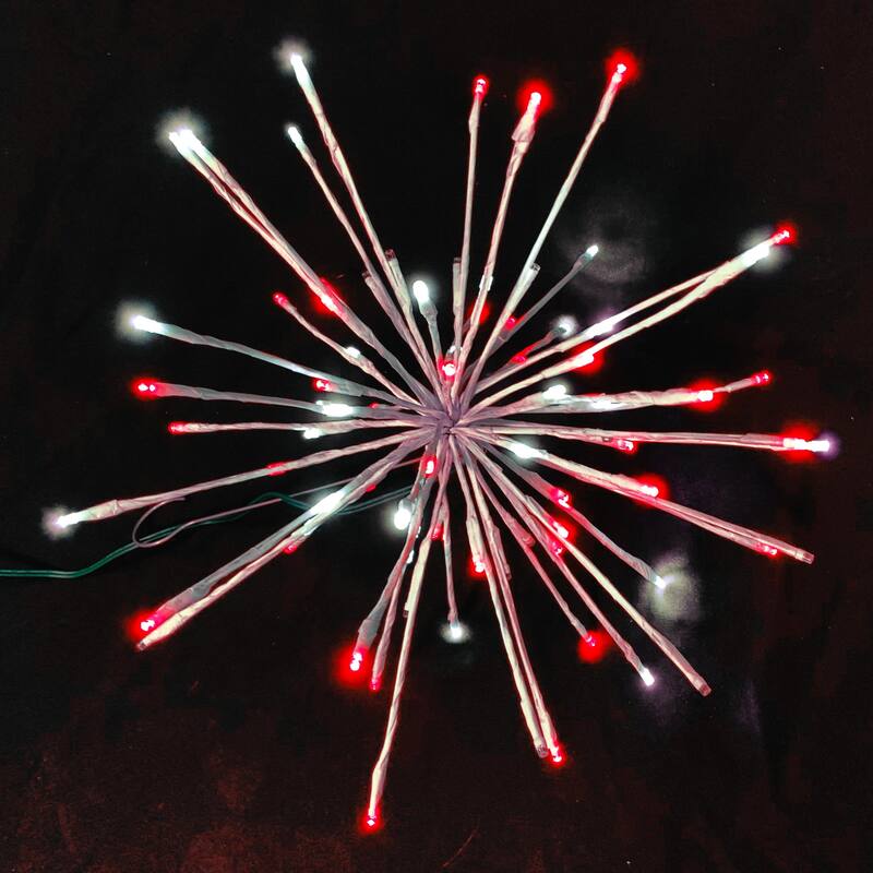 Christmas LED Spritzer Pure White and Red 16 Inch