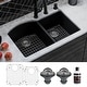 preview thumbnail 16 of 18, Karran Undermount Quartz 32 in. 60/40 Double Bowl Kitchen Sink Kit