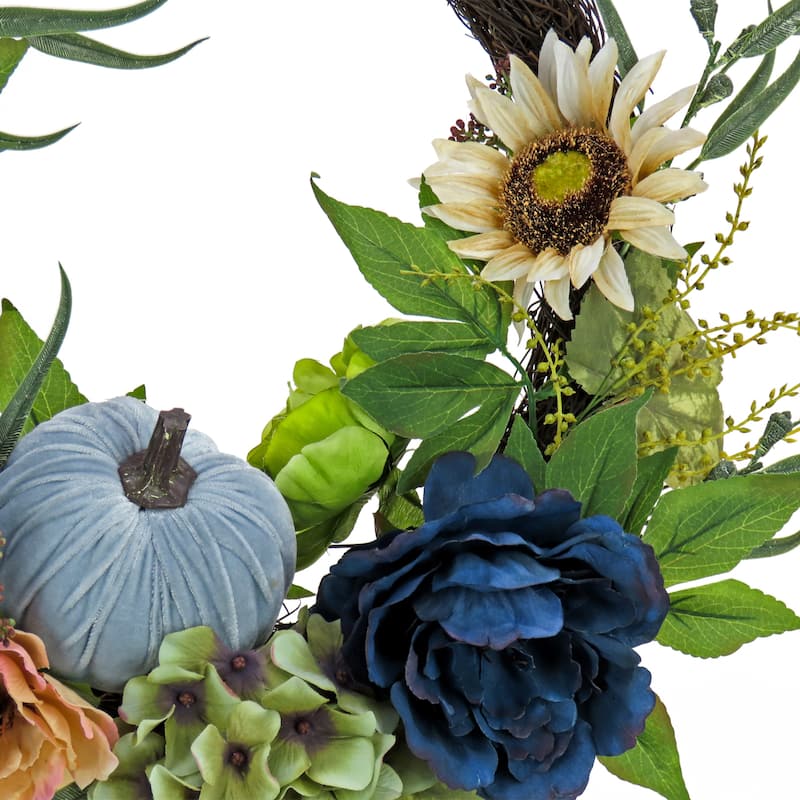 National Tree Company 2 ft. Floral Decorated Harvest Wreath - 2 ft