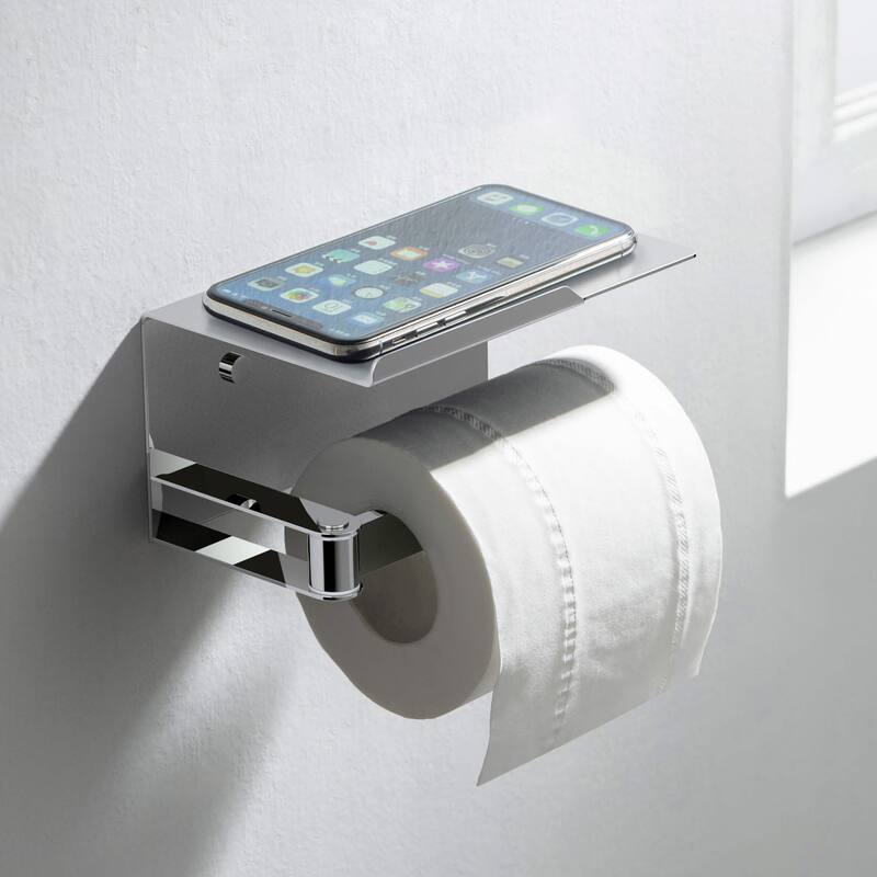 Bathroom Hardware Accessory Wall Mounted Toilet Paper Holder with Shelf