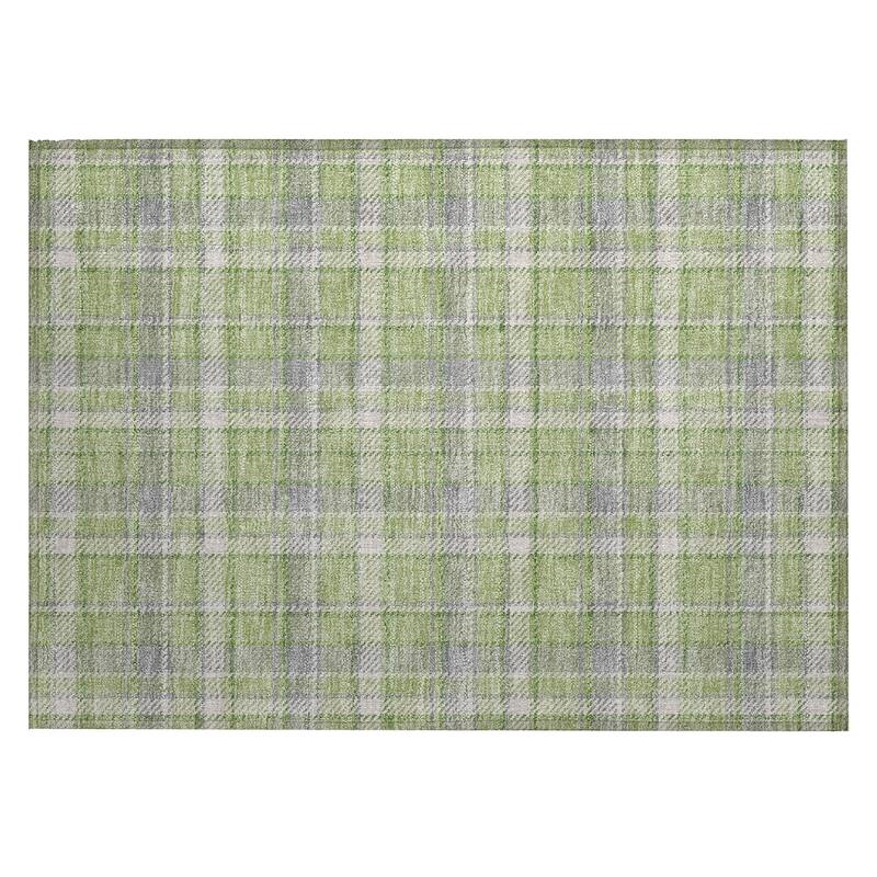 Alrilo Plaid Weather Resistant Versatile Elegance Runner Outdoor Rug