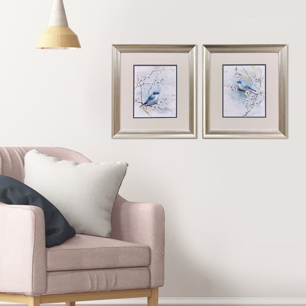 Paragon Blossoms & Bluebird Framed Art - Set of 2