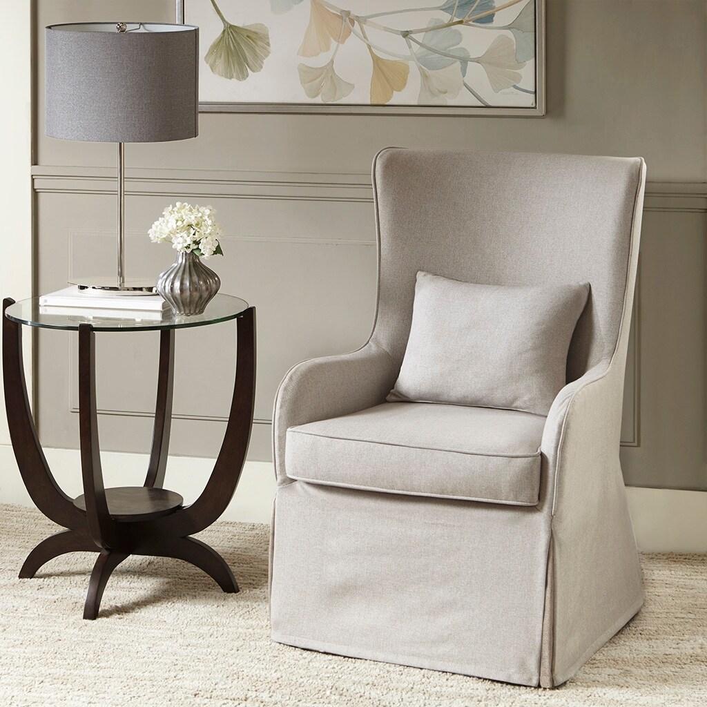 Simple and Elegant Accent Chair with Curved High Back, Low
