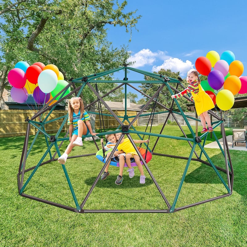 Hapfan 800lbs 10ft Climbing Dome with Saucer Swing for Outdoor Backyard