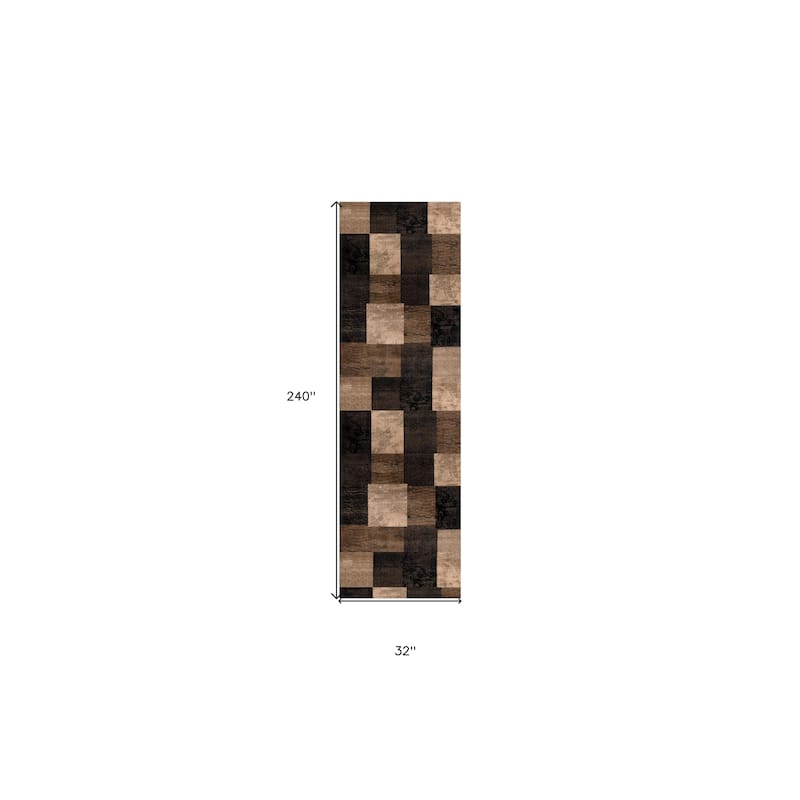 HomeRoots Geometric Modern Runner Area Rug