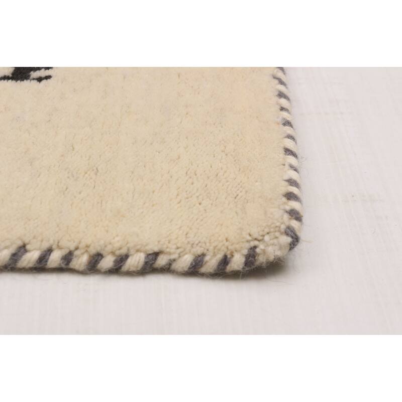 Kashkuli Gabbeh Cream Rug 2'7" x 15'11" - 2'7 x 15'11