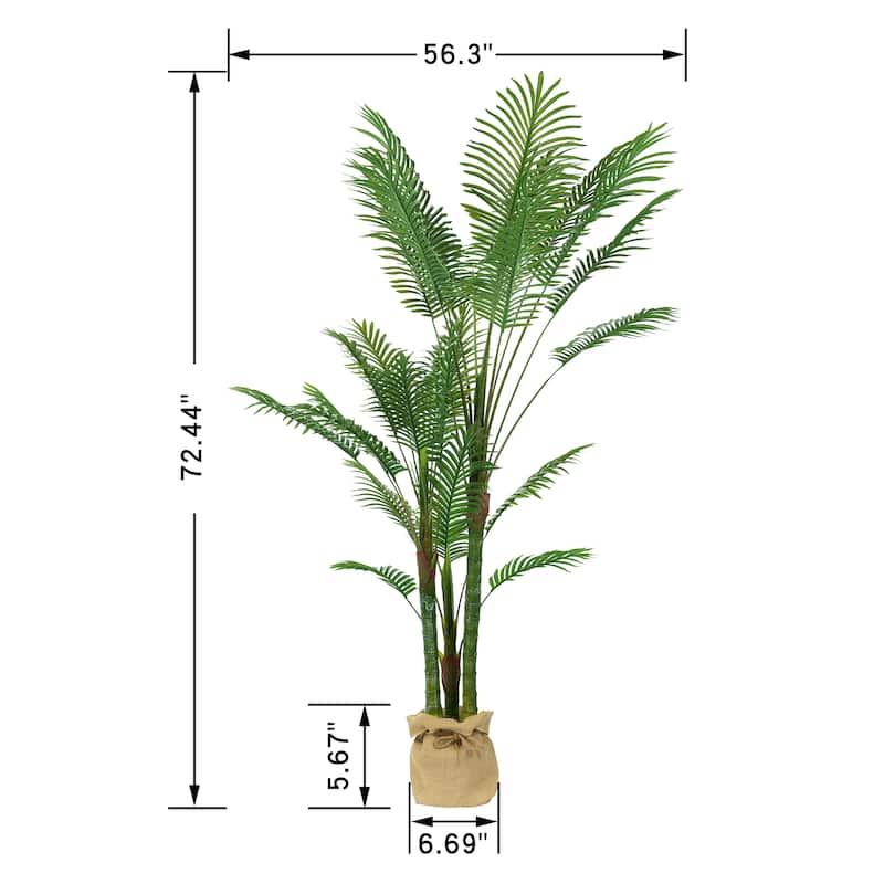 Artificial Palm Tree - Large Faux Potted Tropical Plant for Indoor or Outdoor Decoration (Set of 2)