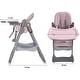 preview thumbnail 11 of 27, Portable Adjustable Baby High Chair, Infant Feeding Seat with Safety Belt, Silent Lockable Wheels & Easy-Clean, 0-6 Years