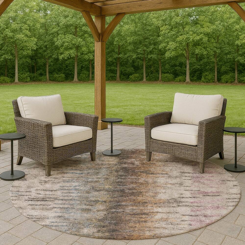 Machine Washable Indoor/ Outdoor Contemporary Ombre Chantille Rug