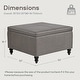preview thumbnail 9 of 52, Leather Square Storage Ottoman for Living Room, Brown/ Black 30"W x 30"D x 18.1"H