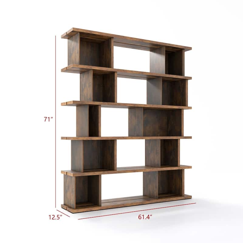 Davee Geometric Bookcase - 71" H x 61.4" W x 12.5" D
