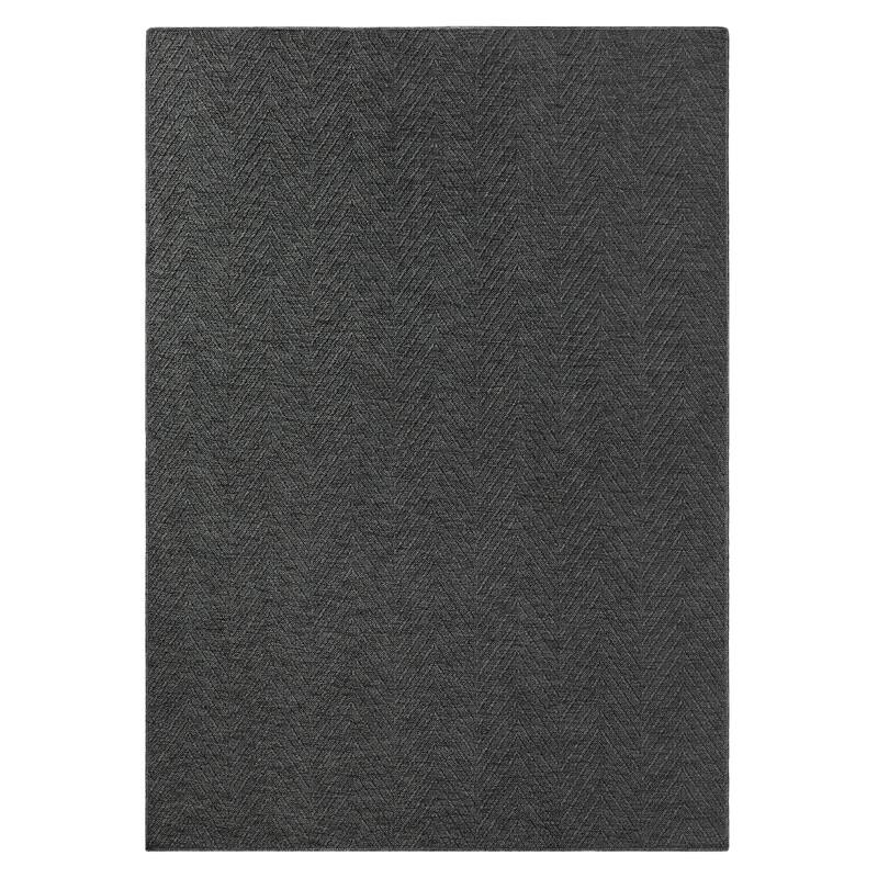 TOWN & COUNTRY BASICS Pax Herringbone Textured Solid Everwash® Washable Area Rug Black