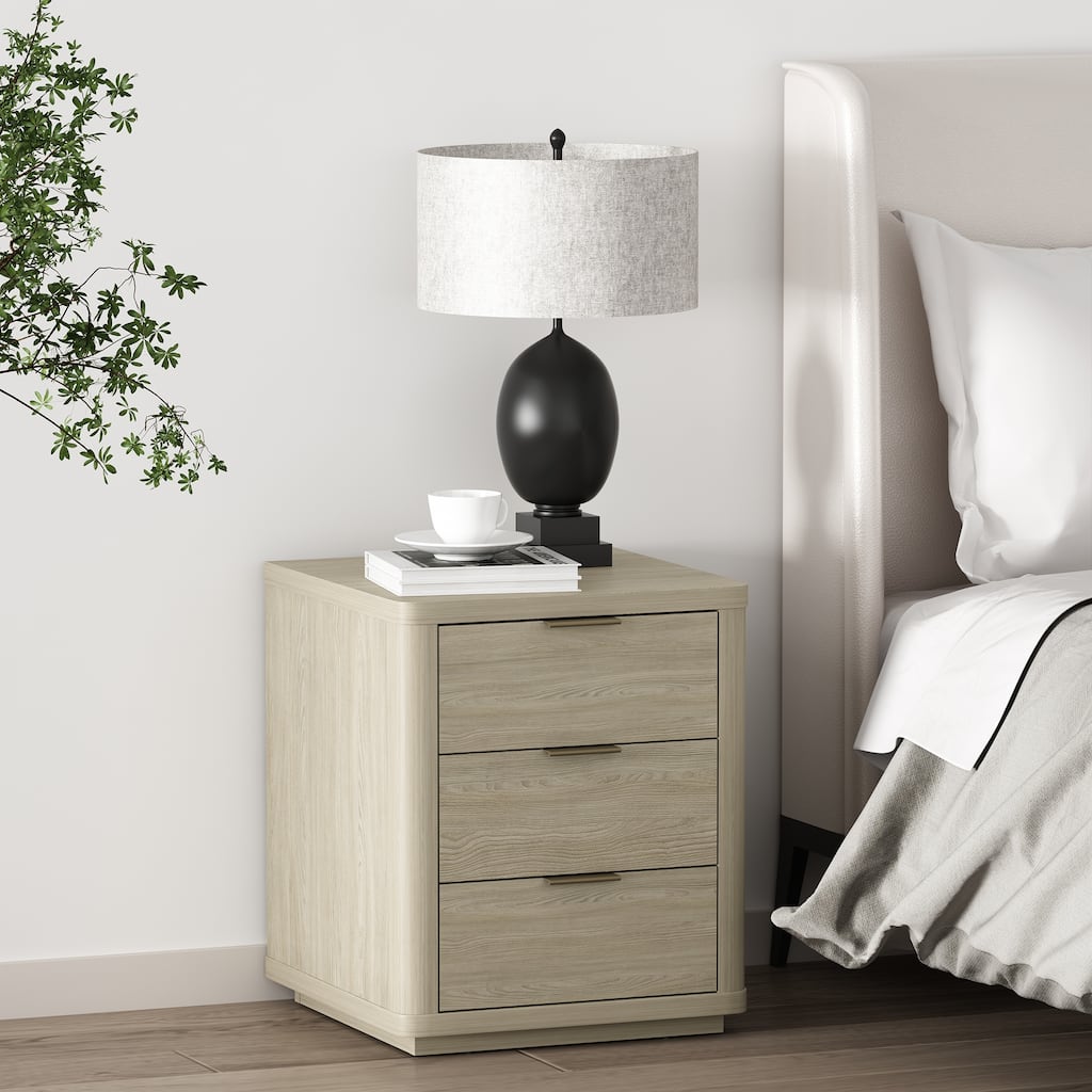Manhattan Comfort Evelyn Modern 3 Drawer Nightstand