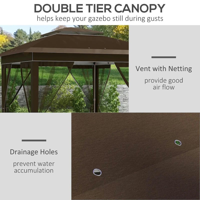 12' x 12' Pop Up Canopy Tent with 137 sq, Netting and Carry Bag