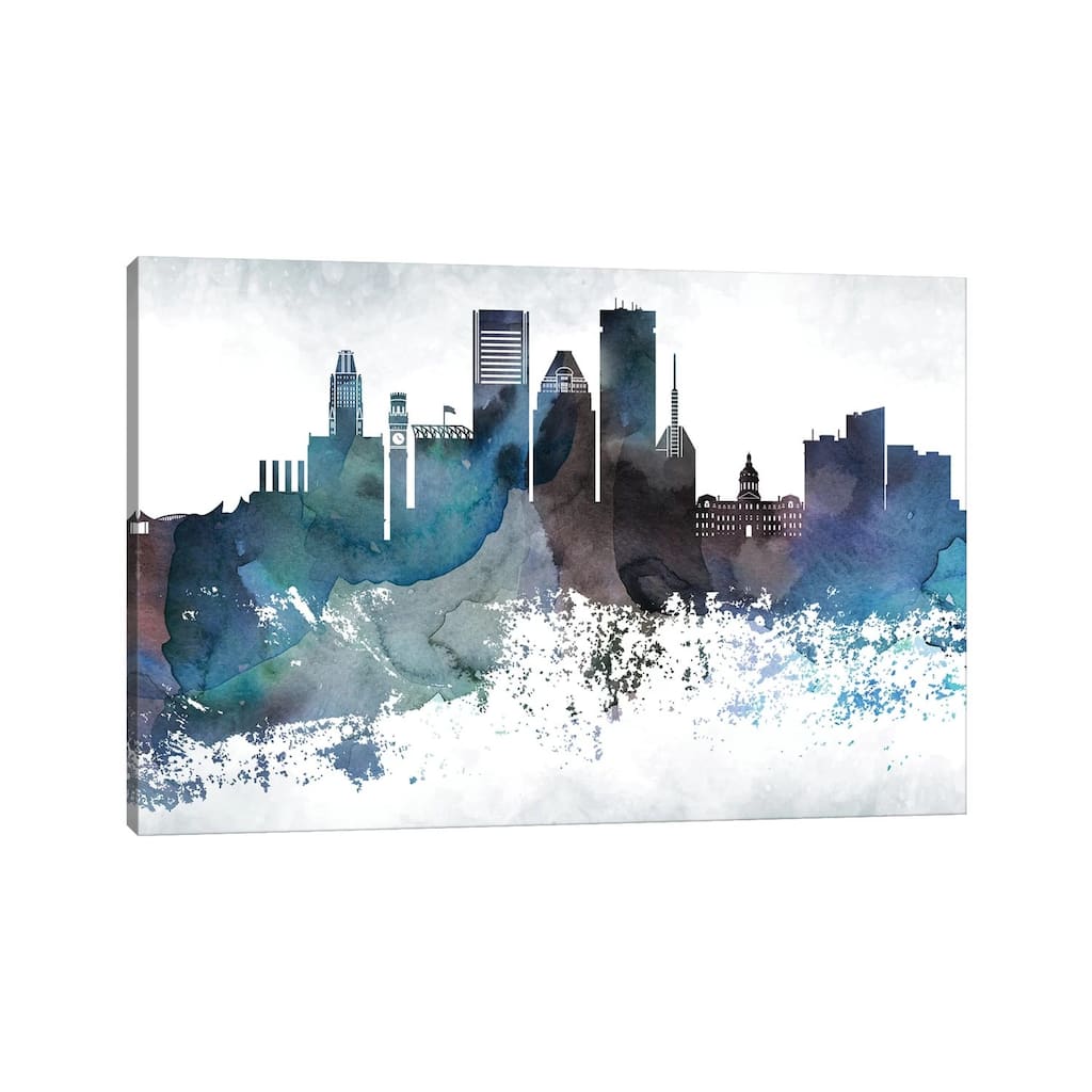 iCanvas "Baltimore Bluish Skylines" by WallDecorAddict Canvas Print