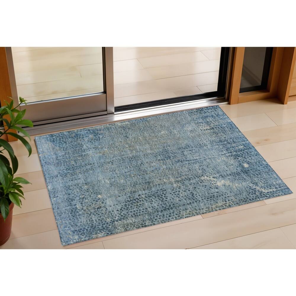 HomeRoots Abstract Transitional Rectangle Outdoor Rug
