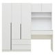 preview thumbnail 15 of 20, 3-Door Wooden Storage Desk Wardrobe for Bedroom with Shelves and 3 Drawers