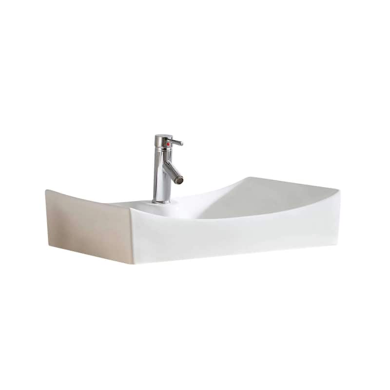 Fine Fixtures Ceramic White Bathroom Vessel Sink
